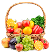 foto cesto con variedad de frutas y verduras es caragol