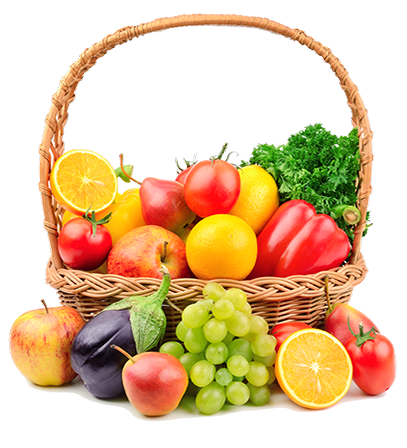 foto cesto con variedad de frutas y verduras es caragol